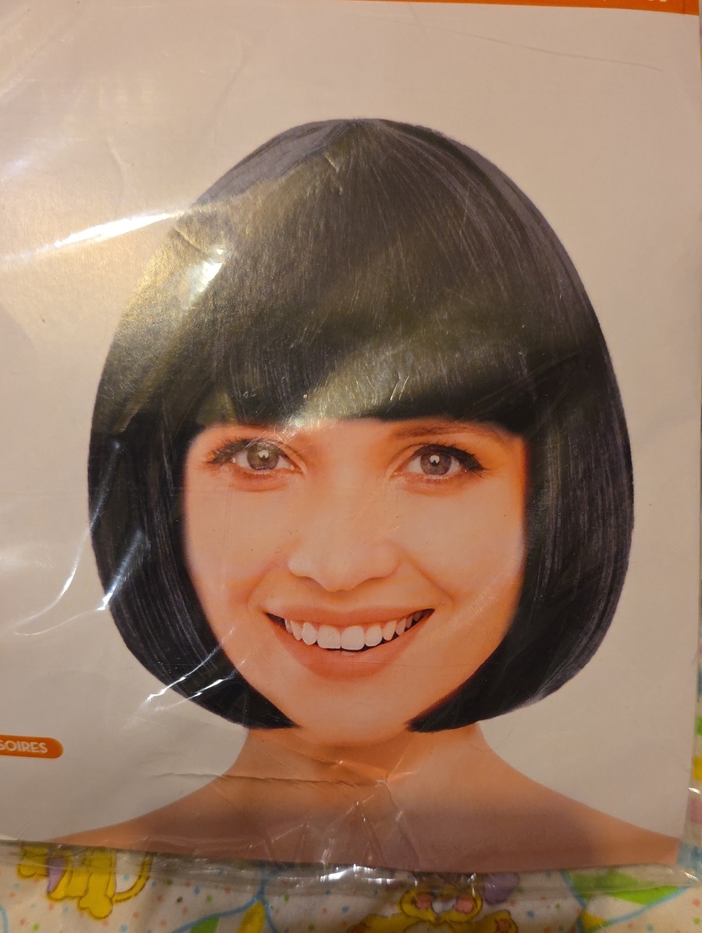 Celebrate It Black Short Bob Wig with Blunt Bangs Halloween Costume Betty Rubble